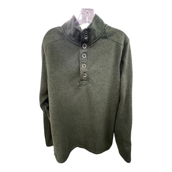 Red Head Green 1/4 Button Pullover Sweatshirt Size LT Large Hunting Warm Casual - Picture 1 of 4